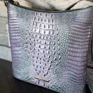 SUPER RARE FIND! NWT Brahmin Katie Crossbody Bag Viola solid  ~purple and green